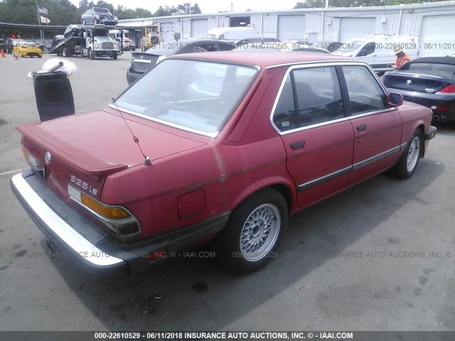 WBADC7407J1718259 - 1988 BMW 535 IS RED photo 4