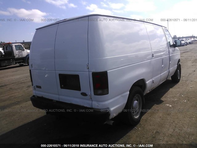 1FTRE14W34HA77675 - 2004 FORD ECONOLINE E150 VAN WHITE photo 4