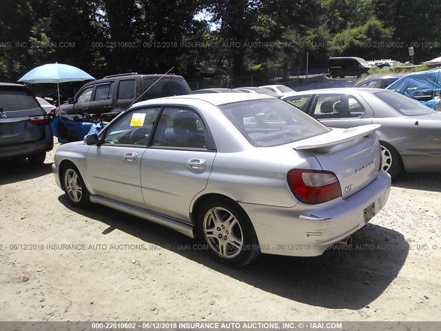 JF1GD29622G504054 - 2002 SUBARU IMPREZA WRX SILVER photo 3