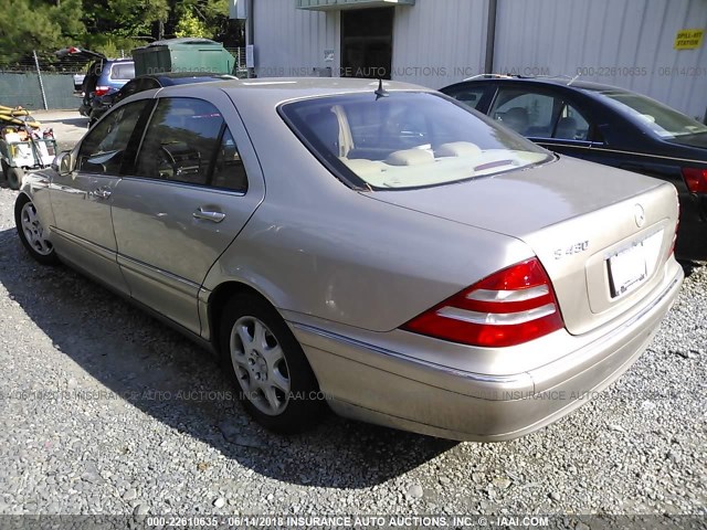 WDBNG70J41A176319 - 2001 MERCEDES-BENZ S 430 GOLD photo 3