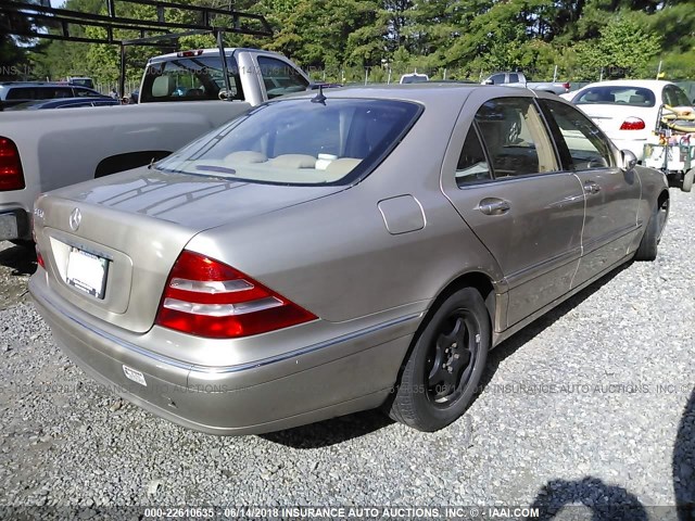 WDBNG70J41A176319 - 2001 MERCEDES-BENZ S 430 GOLD photo 4