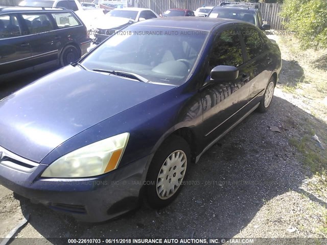 1HGCM56106A024849 - 2006 HONDA ACCORD VALUE BLUE photo 2