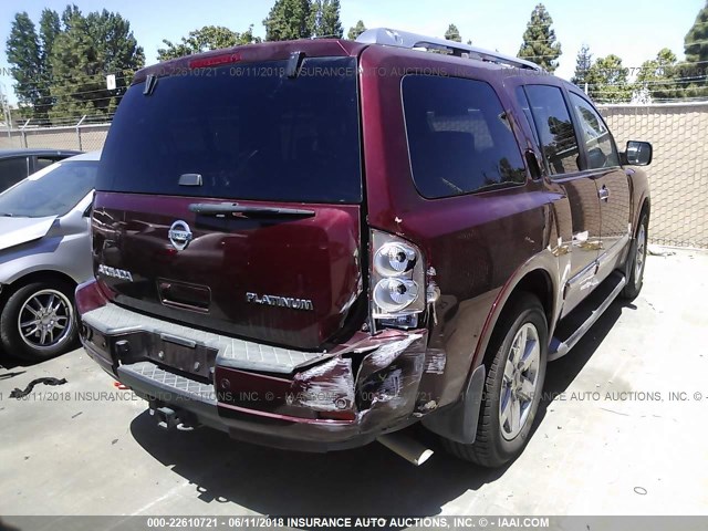 5N1AA0NF3AN623241 - 2010 NISSAN ARMADA PLATINUM BURGUNDY photo 4