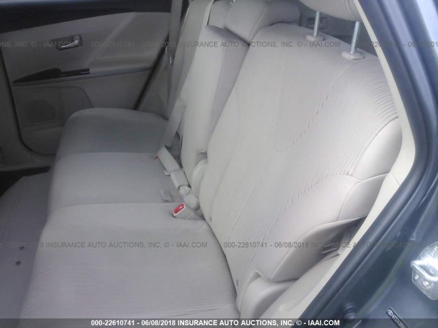 4T3ZA3BB6AU031125 - 2010 TOYOTA VENZA GRAY photo 8