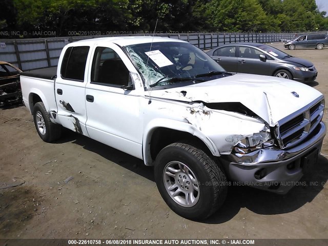 1D7HL48N03S367884 - 2003 DODGE DAKOTA QUAD SLT WHITE photo 6