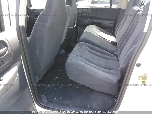 1D7HL48N03S367884 - 2003 DODGE DAKOTA QUAD SLT WHITE photo 8