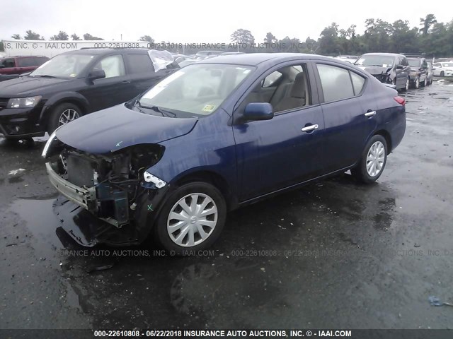 3N1CN7AP9EL803843 - 2014 NISSAN VERSA S/S PLUS/SV/SL BLUE photo 2