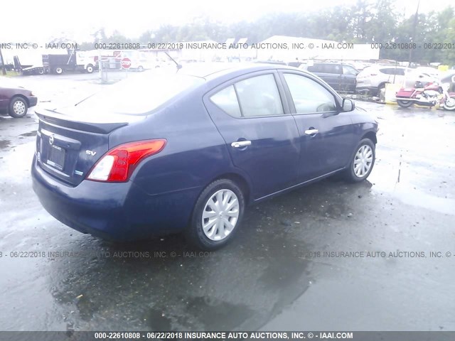 3N1CN7AP9EL803843 - 2014 NISSAN VERSA S/S PLUS/SV/SL BLUE photo 4