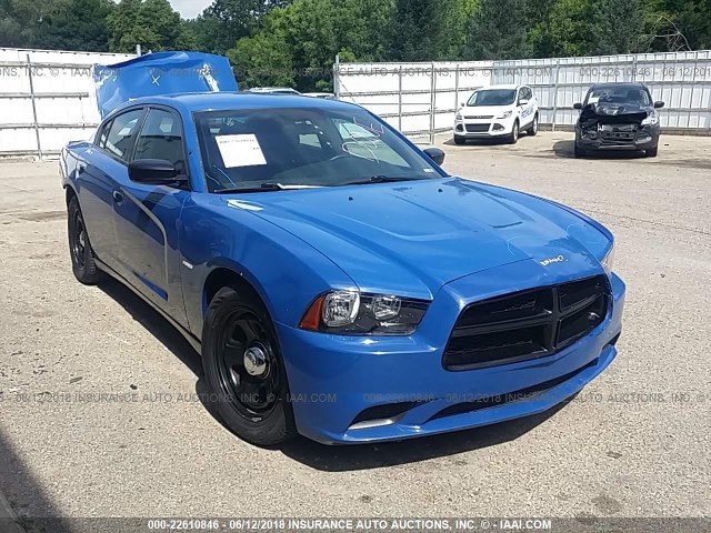 2C3CDXAT7DH740735 - 2013 DODGE CHARGER POLICE BLUE photo 1