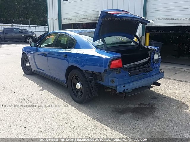 2C3CDXAT7DH740735 - 2013 DODGE CHARGER POLICE BLUE photo 3