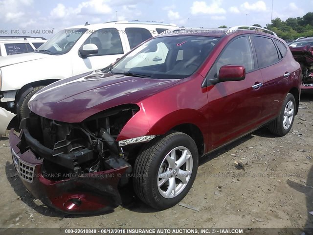 JN8AS5MT7AW028381 - 2010 NISSAN ROGUE S/SL/KROM RED photo 2