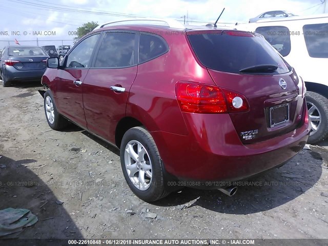 JN8AS5MT7AW028381 - 2010 NISSAN ROGUE S/SL/KROM RED photo 3