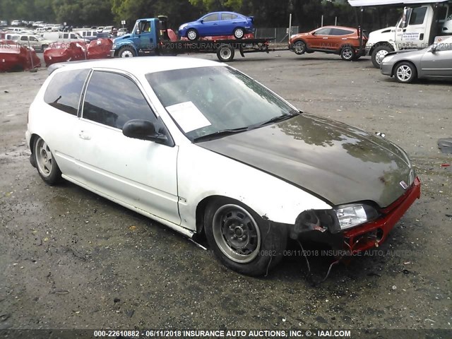 2HGEH2356PH501659 - 1993 HONDA CIVIC CX WHITE photo 1