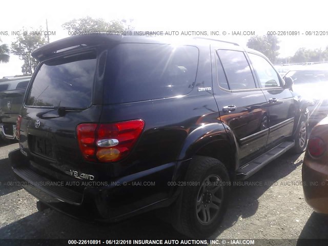 5TDBT48A83S179202 - 2003 TOYOTA SEQUOIA LIMITED BLACK photo 4