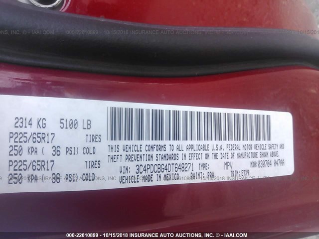 3C4PDCBG4DT648271 - 2013 DODGE JOURNEY SXT RED photo 9