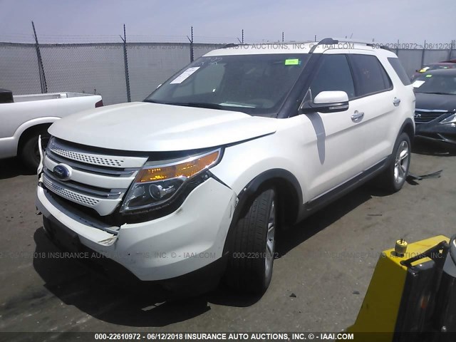 1FM5K8F80EGB96883 - 2014 FORD EXPLORER LIMITED WHITE photo 2