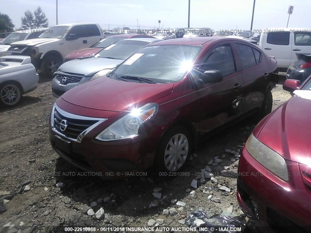 3N1CN7AP8FL957073 - 2015 NISSAN VERSA S/S PLUS/SV/SL RED photo 2