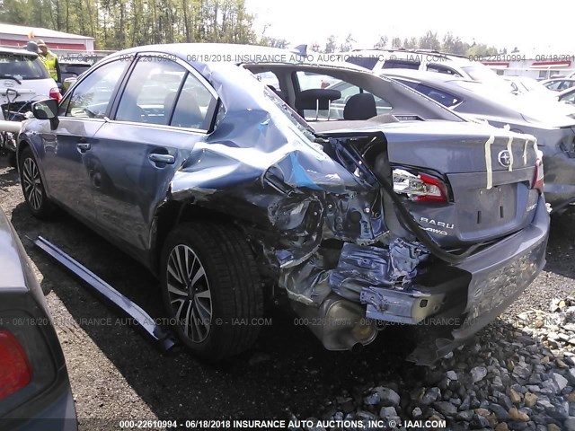 4S3BNAC60J3028719 - 2018 SUBARU LEGACY 2.5I PREMIUM BLUE photo 3