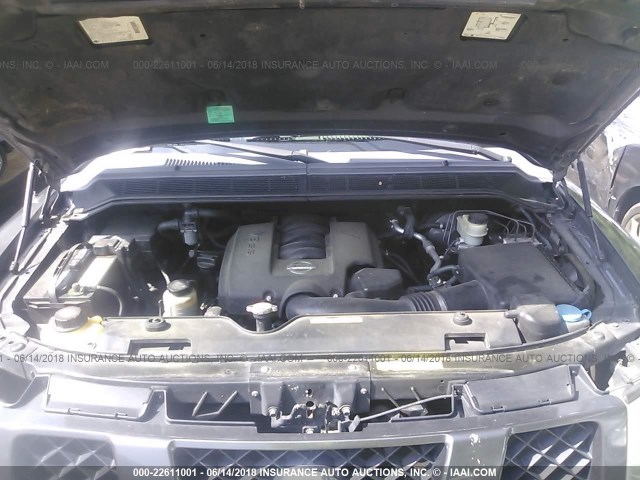 1N6AA07A45N577587 - 2005 NISSAN TITAN XE/SE/LE GRAY photo 10