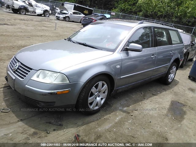 WVWYH63B23E462689 - 2003 VOLKSWAGEN PASSAT GLX 4MOTION GRAY photo 2