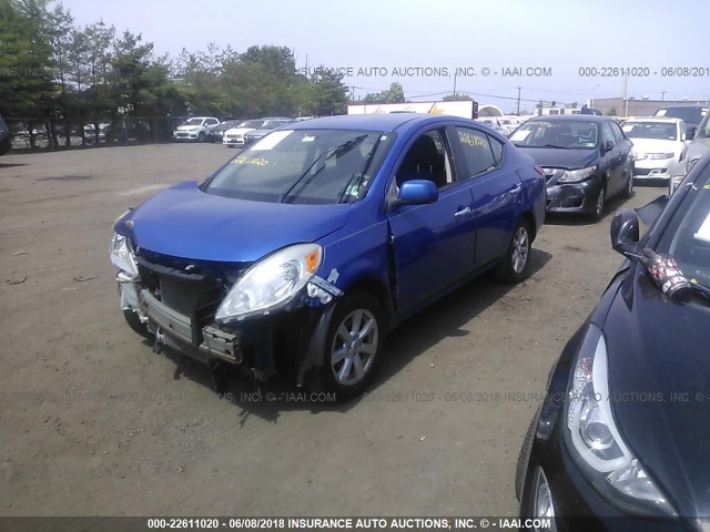 3N1CN7AP0CL813738 - 2012 NISSAN VERSA S/SV/SL BLUE photo 2