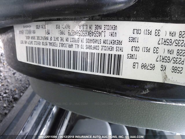 1J4GS48K65C504879 - 2005 JEEP GRAND CHEROKEE LAREDO/COLUMBIA/FREEDOM 黑色 照片 9