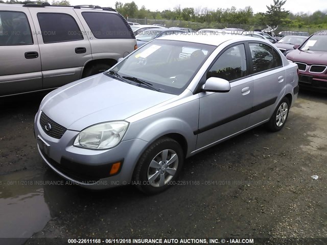 KNADE123686331316 - 2008 KIA RIO LX/SX SILVER photo 2