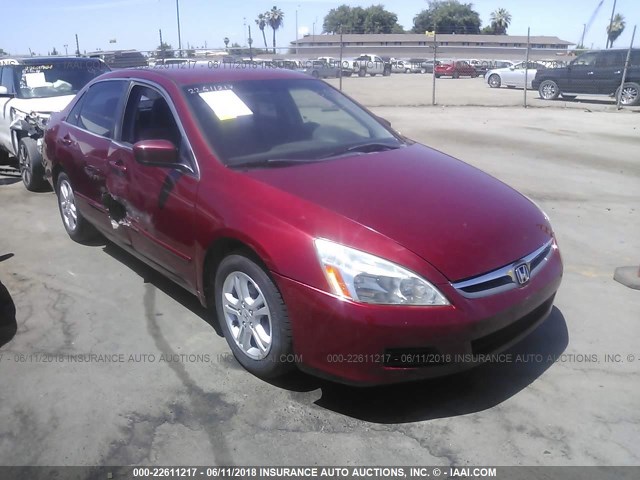 1HGCM56317A040108 - 2007 HONDA ACCORD SE RED photo 1