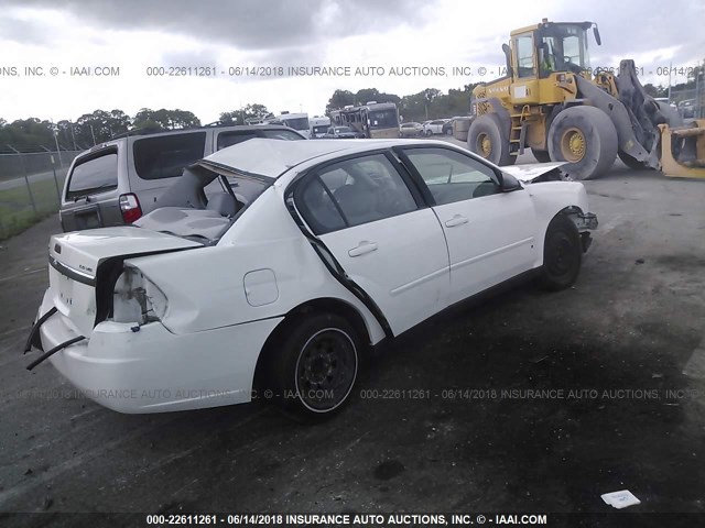 1G1ZS58N47F109785 - 2007 CHEVROLET MALIBU LS WHITE photo 4