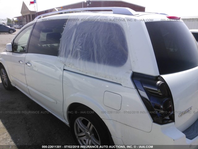 5N1BV28U37N137648 - 2007 NISSAN QUEST S/SE/SL WHITE photo 6