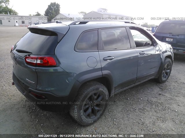 1C4PJMBB6FW614543 - 2015 JEEP CHEROKEE TRAILHAWK 灰色 照片 4