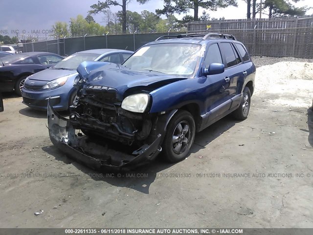 KM8SC13E06U088980 - 2006 HYUNDAI SANTA FE GLS/LIMITED BLUE photo 2