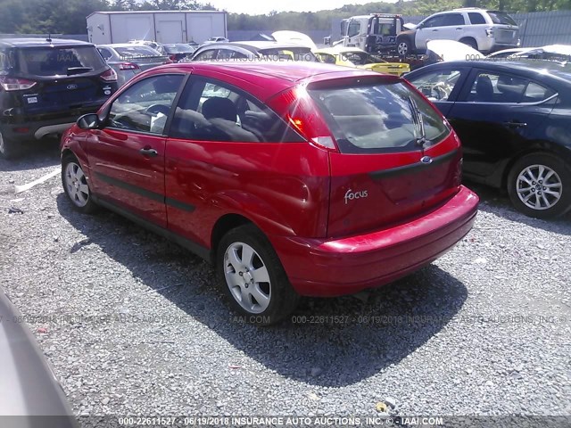 3FAFP31321R210414 - 2001 FORD FOCUS ZX3 RED photo 3