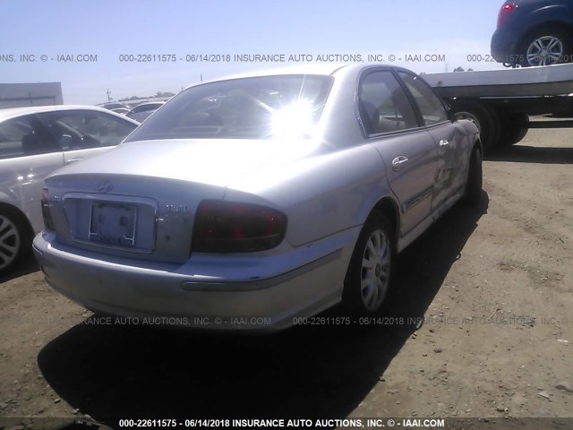 KMHWF35H14A948315 - 2004 HYUNDAI SONATA GLS/LX SILVER photo 4