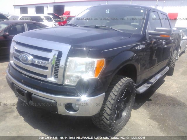 1FTRW12859FA45153 - 2009 FORD F150 SUPERCREW BLACK photo 2