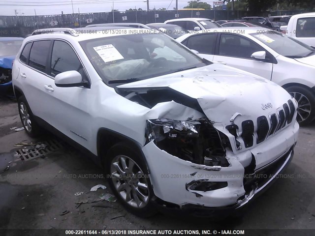 1C4PJLDB4FW505733 - 2015 JEEP CHEROKEE LIMITED WHITE photo 1