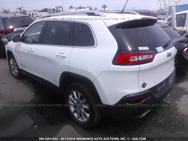 1C4PJLDB4FW505733 - 2015 JEEP CHEROKEE LIMITED WHITE photo 3