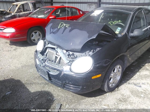 1B3ES56C85D225900 - 2005 DODGE NEON SXT BLACK photo 6