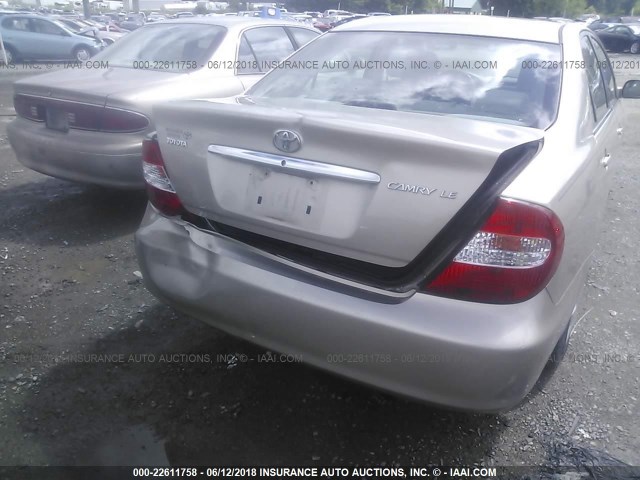 4T1BE30K64U315800 - 2004 TOYOTA CAMRY LE/XLE/SE 金色 照片 6
