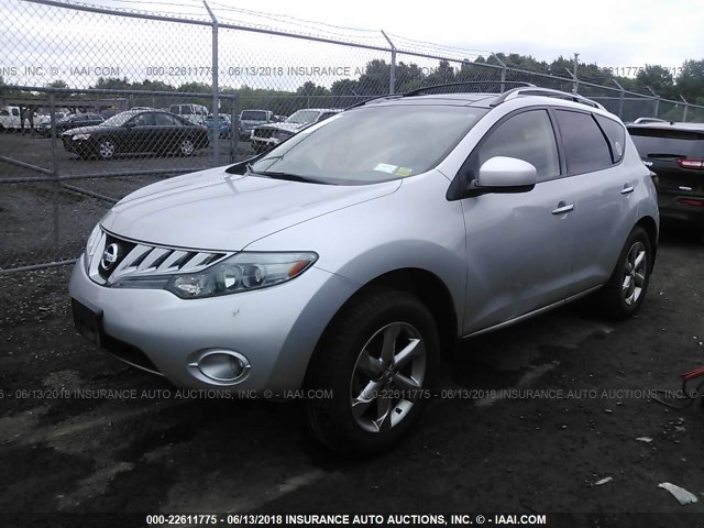 JN8AZ1MW0AW139479 - 2010 NISSAN MURANO S/SL/LE SILVER photo 2