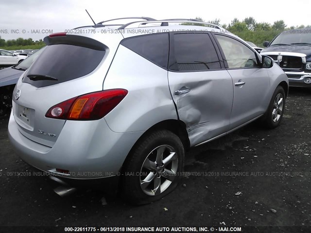 JN8AZ1MW0AW139479 - 2010 NISSAN MURANO S/SL/LE SILVER photo 4