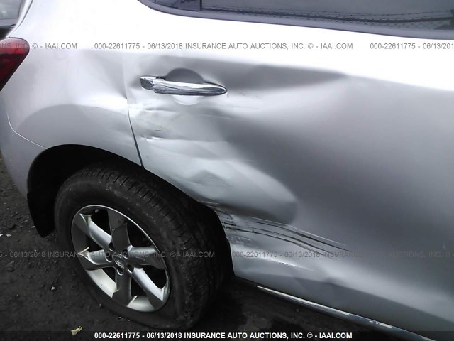 JN8AZ1MW0AW139479 - 2010 NISSAN MURANO S/SL/LE SILVER photo 6