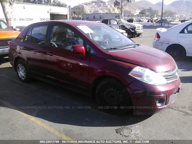 3N1BC1AP5AL438845 - 2010 NISSAN VERSA S/SL RED photo 1