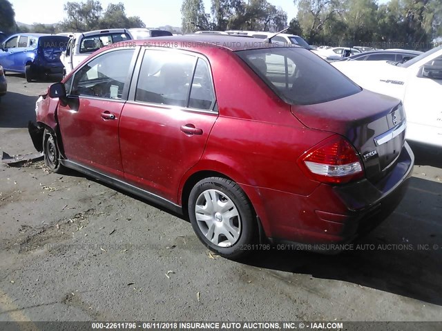 3N1BC1AP5AL438845 - 2010 NISSAN VERSA S/SL RED photo 3