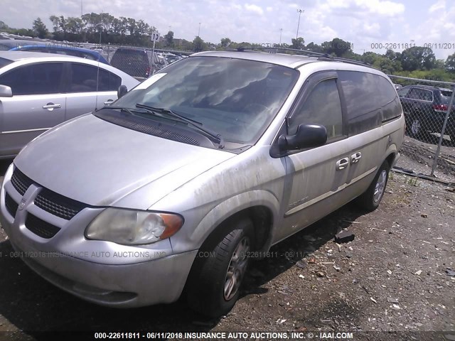 2B4GP44R61R188277 - 2001 DODGE GRAND CARAVAN SPORT SILVER photo 2