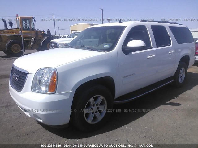 1GKUKKE34AR255830 - 2010 GMC YUKON XL K1500 SLT WHITE photo 2