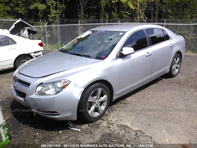1G1ZC5EU7BF104162 - 2011 CHEVROLET MALIBU 1LT SILVER photo 2