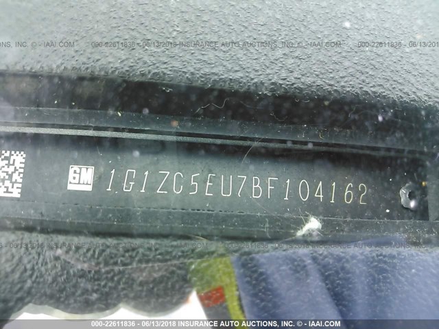 1G1ZC5EU7BF104162 - 2011 CHEVROLET MALIBU 1LT SILVER photo 9