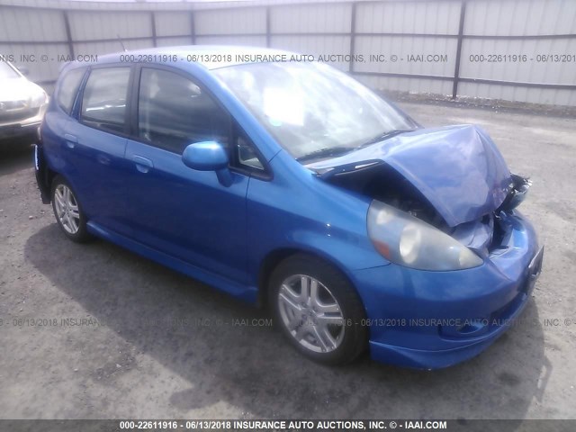 JHMGD38667S017380 - 2007 HONDA FIT S BLUE photo 1