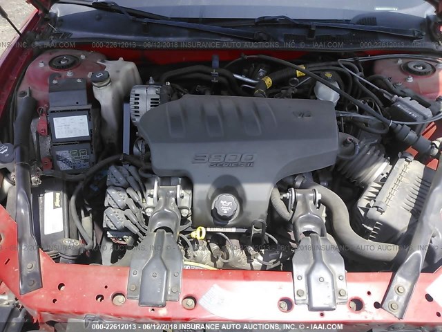 2G1WX12K449199455 - 2004 CHEVROLET MONTE CARLO SS წითელი ფოტო 10